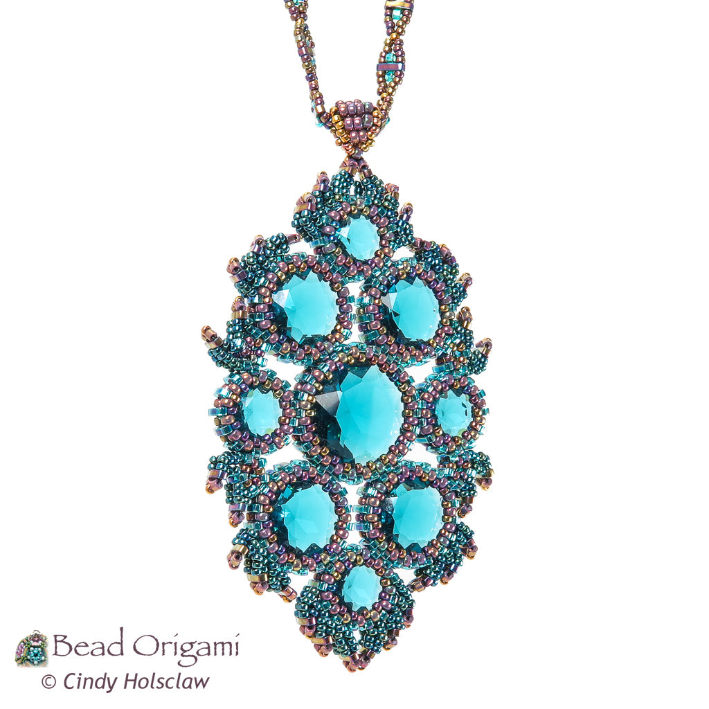 Feathered Glass Pendant and Earrings