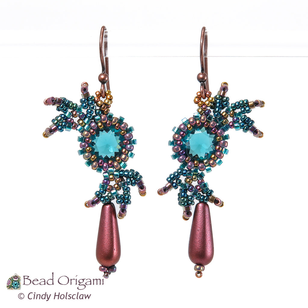 Feathered Glass Pendant and Earrings