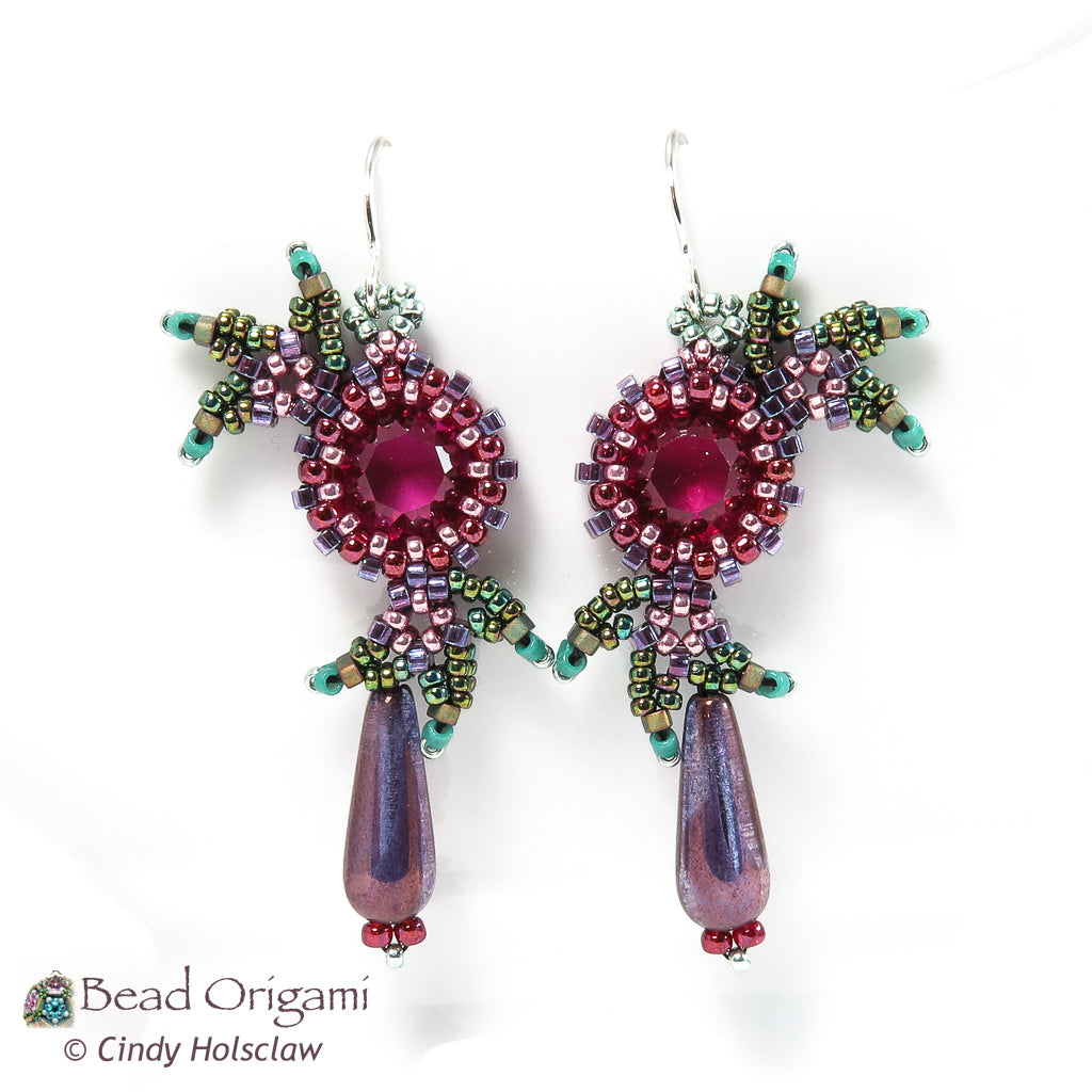 Feathered Glass Pendant and Earrings