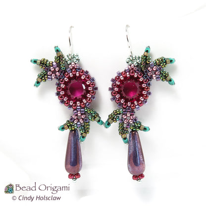 Feathered Glass Pendant and Earrings