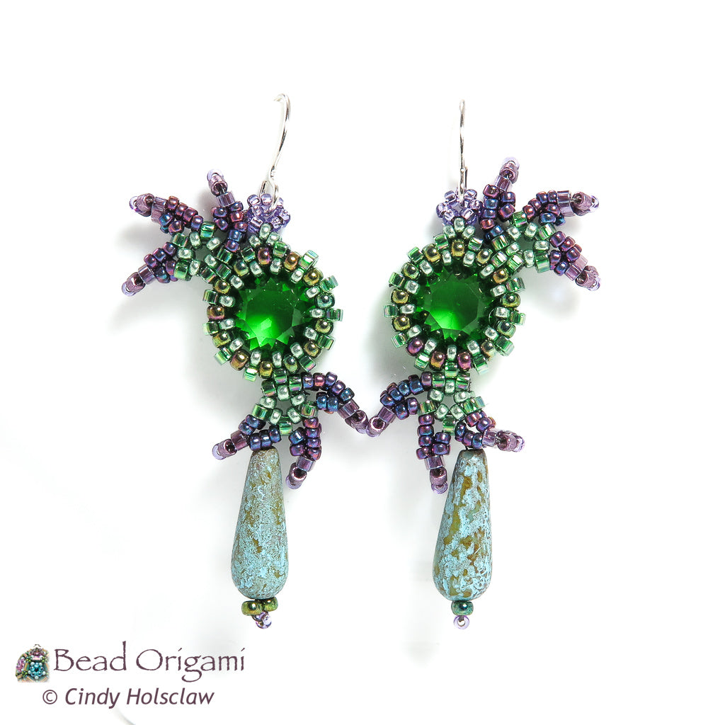 Feathered Glass Pendant and Earrings