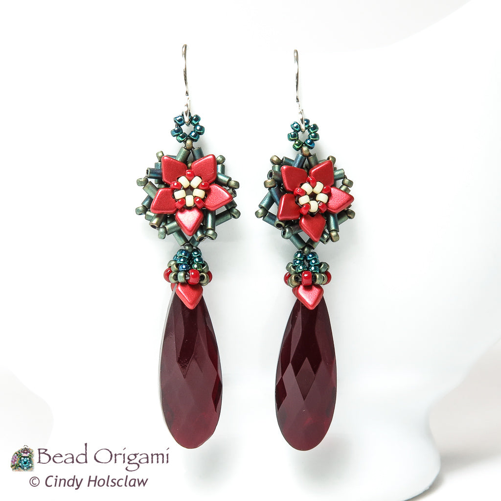 Poinsettia Earrings